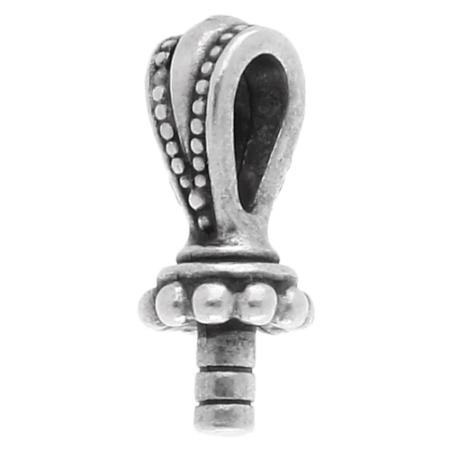 Gancio per pendente 17x7mm per Perla semi-forata Placcatura in argento antico x1