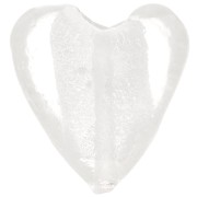 Cuori foglia argento mm. 20 Crystal x4