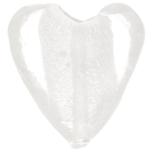 Cuori foglia argento mm. 20 Crystal x4