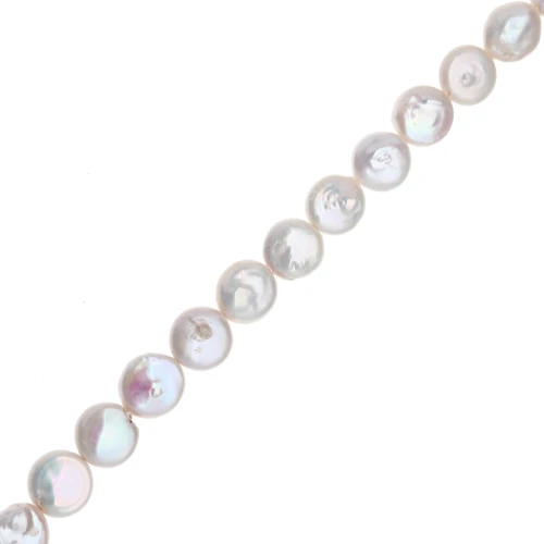 Perle irregolari d'acqua dolce - palette rotonde 10 mm - Grado AA - Bianco x37cm