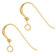 Ganci per orecchie 13,5 mm - Argento 925 Dorato con oro fino x2