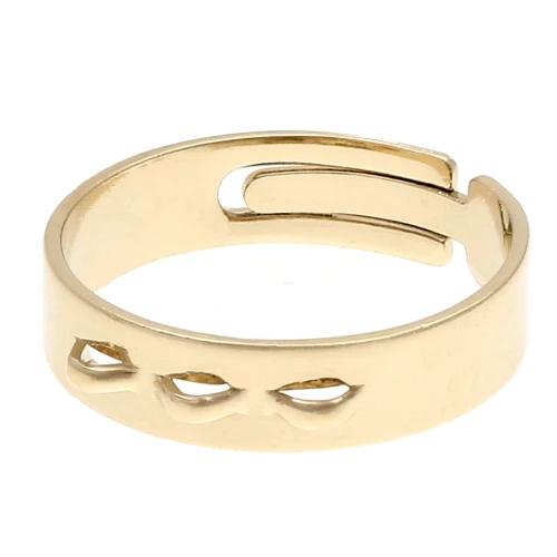 Anello regolabile con 3 anelli - Misura da 54 a 63 - Placcato oro 3 micron x1