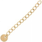 Catena di prolunga con maglie Rombo da 44 mm e medaglione - Acciaio inossidabile 304 Dorato x10