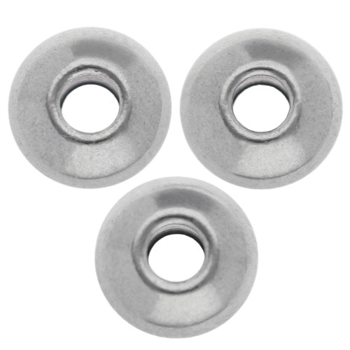 Bicone piatto 6x3 mm - Acciaio inox 304L x10