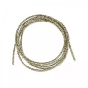 Cordoncino metallico Mokuba 2 mm - Filo argentato marrone chiaro x1m