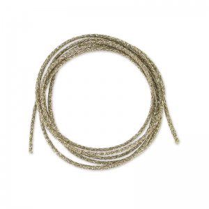 Cordoncino metallico Mokuba 2 mm - Filo argentato marrone chiaro x1m