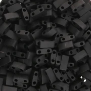 Perline Miyuki Mezzo Tila 5x2,3x1,9 mm HTL-401F - Nero Mat confezione da 100g
