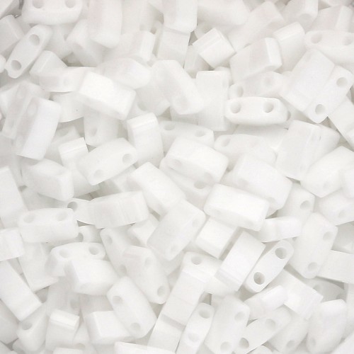 Perline Miyuki Mezzo Tila 5x2,3x1,9 mm HTL-402 - Bianco confezione da 100g