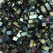 Perline Miyuki Mezzo Tila 5x2,3x1,9 mm HTL-468 - Met Malachite Verde Iris confezione da 100g