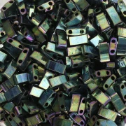 Perline Miyuki Mezzo Tila 5x2,3x1,9 mm HTL-468 - Met Malachite Verde Iris confezione da 100g