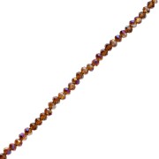 Perle sfaccettate rotonde - rotonde appiattite - 4,5x3,5 mm Topazio Scuro AB x36cm