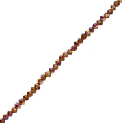 Perles rondelles facettées - rondes aplaties -  4.5x3.5 mm Dark Topaz AB x36cm