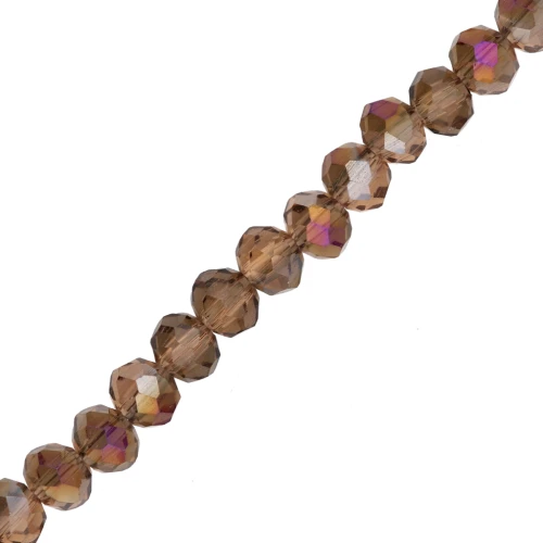 Perle sfaccettate rotonde - rotonde appiattite - 4,5x3,5 mm Topazio Scuro AB x36cm
