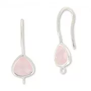 Ganci per orecchini 27 mm Rose Water Opal/Placcatura argento fino x2