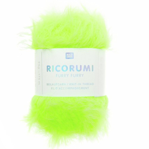 Filato di pelliccia sintetica Ricorumi Furry Rico Design Amigurumi - Verde fluorescente 017 x25g