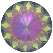 Crystal - Cabochon rotondo Aurora A1088L Lotus 14 mm - Crystal Volcano x1 Cabochon rotondo Aurora A1088L Lotus 14 mm - Crystal Volcano x1