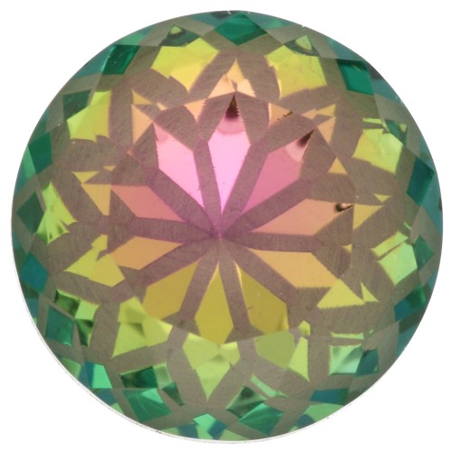 Cabochon rotondo Aurora A1088L Lotus 14 mm - Crystal Vitrail Rosa x1