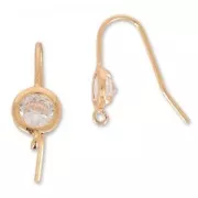 Ganci per orecchini 19 mm Crystal Dorato con oro fino rosa x2
