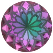 Crystal - Cabochon rotondo Aurora A1088L Lotus 14 mm - Cristallo eliotropio x1 Cabochon rotondo Aurora A1088L Lotus 14 mm - Cristallo eliotropio x1
