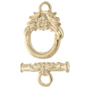 Chiusura a T lavorata 11 mm - Dorato con oro fino x1