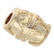 Perla tubolare lavorata 10x7,5 mm - Dorato con oro fino x1|raw }}