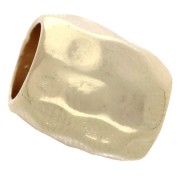 Perla tubolare martellata 12x11 mm - Dorato con oro fino x1|raw }}