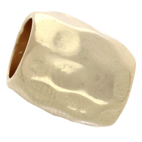 Perla tubolare martellata 12x11 mm - Dorato con oro fino x1