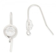Ganci per orecchini 19 mm Crystal/Placcatura argento fino x2