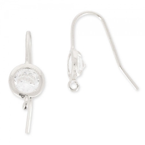 Ganci per orecchini 19 mm Crystal/Placcatura argento fino x2