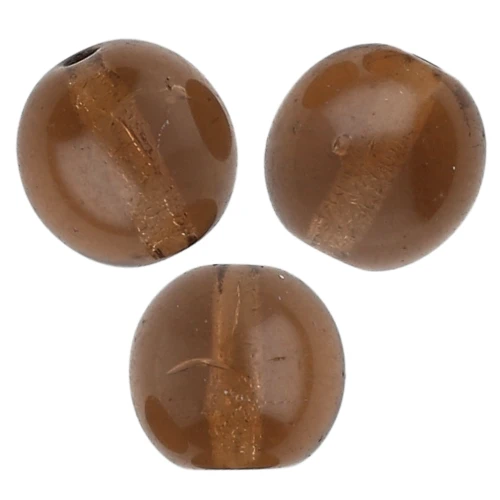 Perle di vetro ceco rotonde 8 mm - Topazio fumé chiaro x20