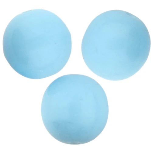Perline rotonde in vetro ceco 8 mm - Blu cielo opaco x20