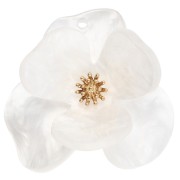 Pendenti a fiore in rilievo 40 mm in acrilico acciaio inossidabile Dorato bianco marmorizzato x2|raw }}