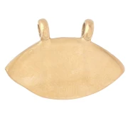 Pendente a occhio 2 anelli 15,5x23 mm con strass - Acciaio inossidabile 304 Dorato - Rosa