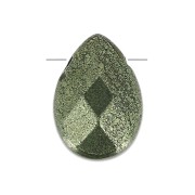 Perline Briolette piatte mm.14x10 Pirite x4