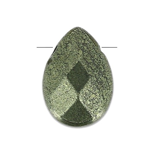 Perline Briolette piatte mm.14x10 Pirite x4