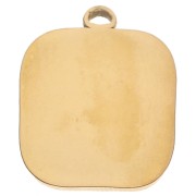 Pendente a forma di occhio rettangolare 20x16mm Resina epossidica 304 Acciaio inossidabile Dorato Fucsia x1