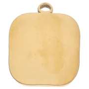 Pendente a forma di occhio rettangolare 20x16mm Resina epossidica 304 Acciaio inossidabile Dorato Fucsia x1