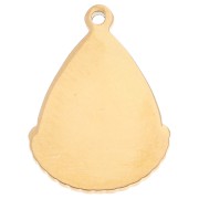 Pendente Occhio 26x18mm Resina epossidica - Acciaio inox 304 Fucsia Dorato x1