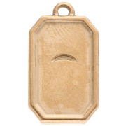 Pendente a forma di occhio rettangolare 20x11 mm in resina epossidica 304 in acciaio inossidabile Dorato Blu x1