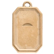 Pendente a forma di occhio rettangolare 20x11 mm in resina epossidica 304 in acciaio inossidabile Dorato Blu x1