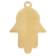 Pendente a forma di mano di Fatma con Stella di Davide 28x19 mm in acciaio inossidabile 304, placcato oro x1
