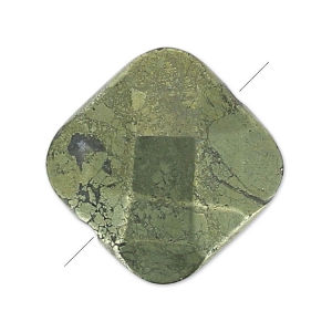 Perlina Quadrato sfaccettato mm. 12 Pirite x1