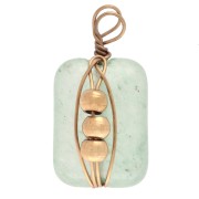 Ciondolo rettangolare 13x6 mm - pietra semipreziosa colorata Aventurina - Acciaio inossidabile 304 Dorato