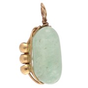 Ciondolo rettangolare 13x6 mm - pietra semipreziosa colorata Aventurina - Acciaio inossidabile 304 Dorato