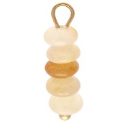 Ciondoli rondelles 4,5 mm - Pietra semipreziosa colorata - Acciaio inossidabile 304 Dorato x1