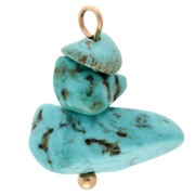 Ciondoli 16 mm imitazione turchese - acciaio inossidabile 304 Dorato x1