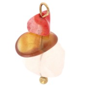 Ciondolo in corniola da 16 mm - acciaio inossidabile 304 Dorato x1