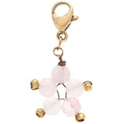 Ciondolo a forma di stella con chiusura - Acciaio inossidabile 304 Dorato - Quarzo rosa x1