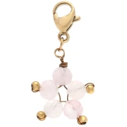 Ciondolo a forma di stella con chiusura - Acciaio inossidabile 304 Dorato - Quarzo rosa x1