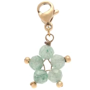 Ciondolo a forma di stella con chiusura - Acciaio inossidabile 304 Dorato - Aventurina colorata x1